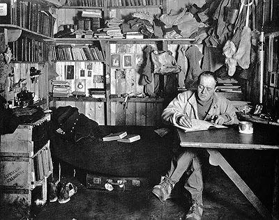 Robert Falcon Scott at his desk