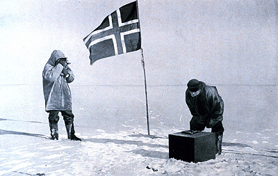 Taking an observation at the pole