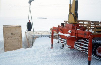 Hauling stores out of the ice