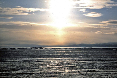 Sea ice and mountains