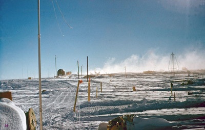 View of Pole Station from the air strip looking grid East