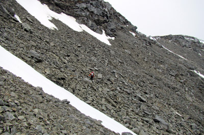 Negotiating a scree field