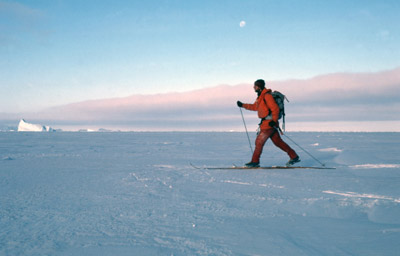 Winter Cross Country Skiing on Sea Ice