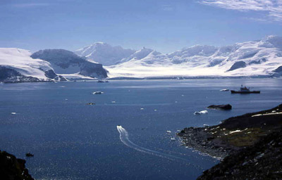 Normanna Strait, Coronation Island and RRS Bransfield