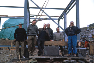 Laying the foundation of the new hut