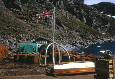 Flag with Whale Bone Supports