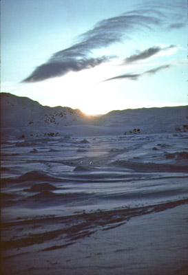 Winter sky over sea ice