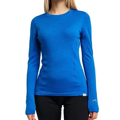 merino wool thermal underwear top, womens