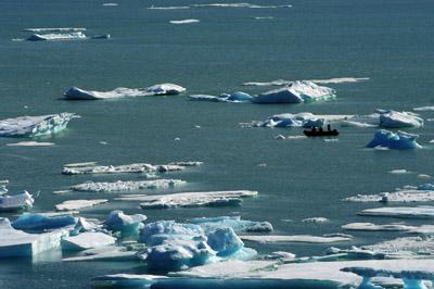 Cruising Dundas Harbour, Bylot Island 