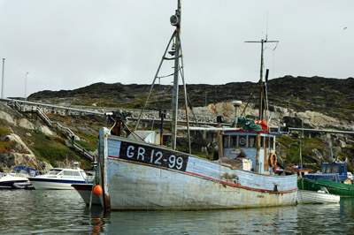 Ilulissat Harbour, Greenland, Fishing Boat